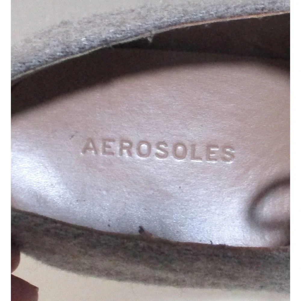 Aerosoles Mens Grey Felted Wool Lug Sole Oxford Platform Lace Up Shoes Size 11